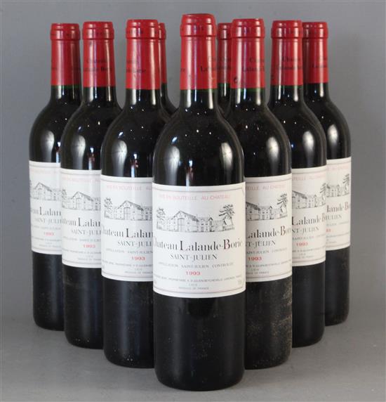 Ten bottles of Chateau Lalande-Borie, St. Julien 1993